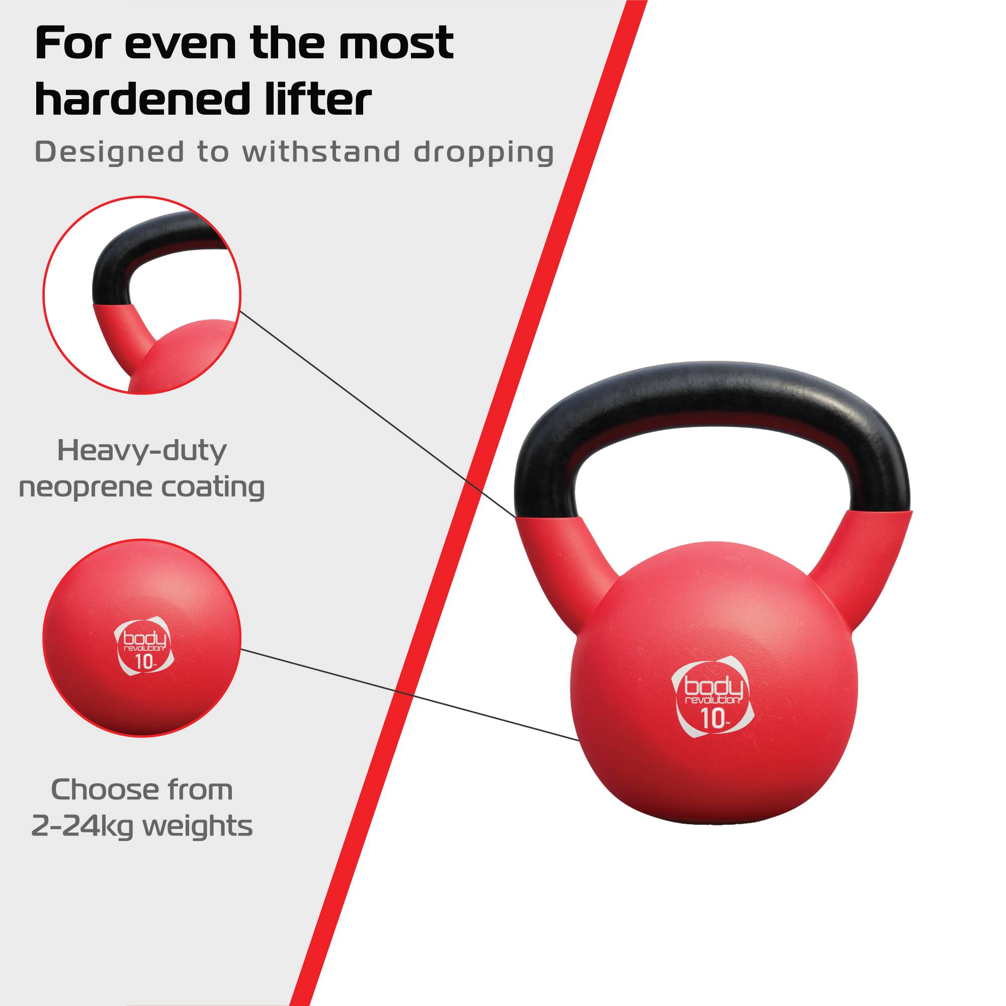Body Revolution 10kg Neopreen Kettlebell-4