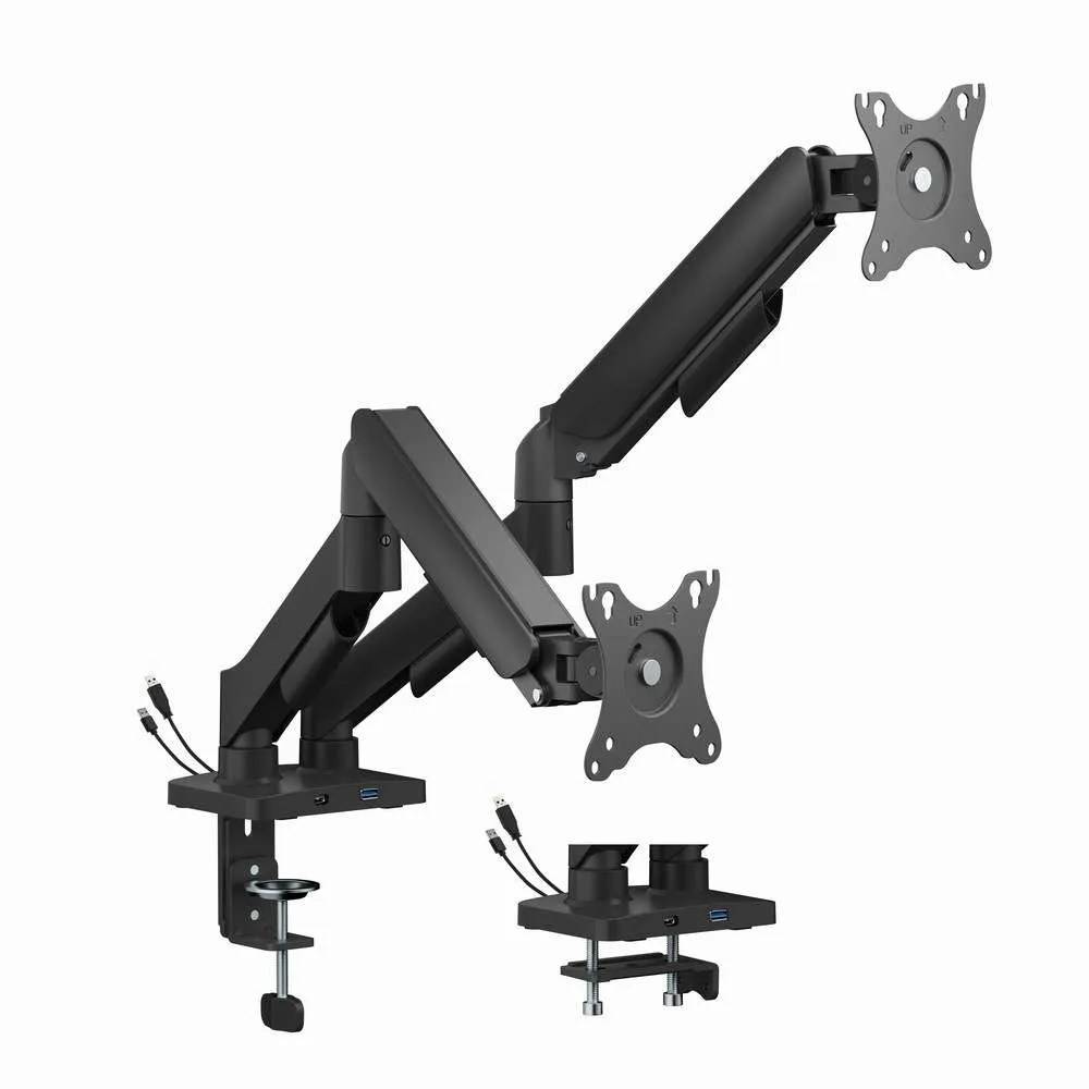 Gembird MA-DA2U-01 Verstelbare bureau-montagearm voor 2 beeldschermen met USB-poorten, 17"-32", z...-0