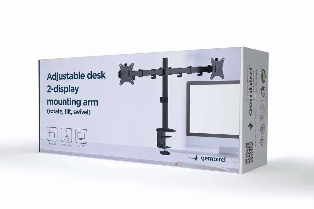 Gembird MA-D2-01 flat panel bureau steun 81,3 cm (32") Zwart-0
