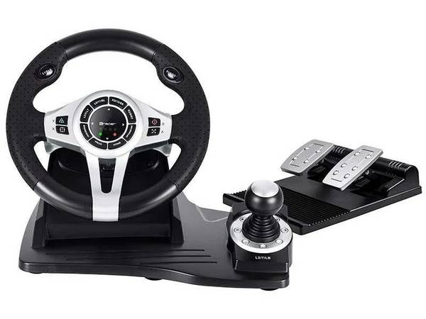 TRC Tracer TRAJOY46524 game controller Zwart Stuurwiel + pedalen PlayStation 4, Playstation 3