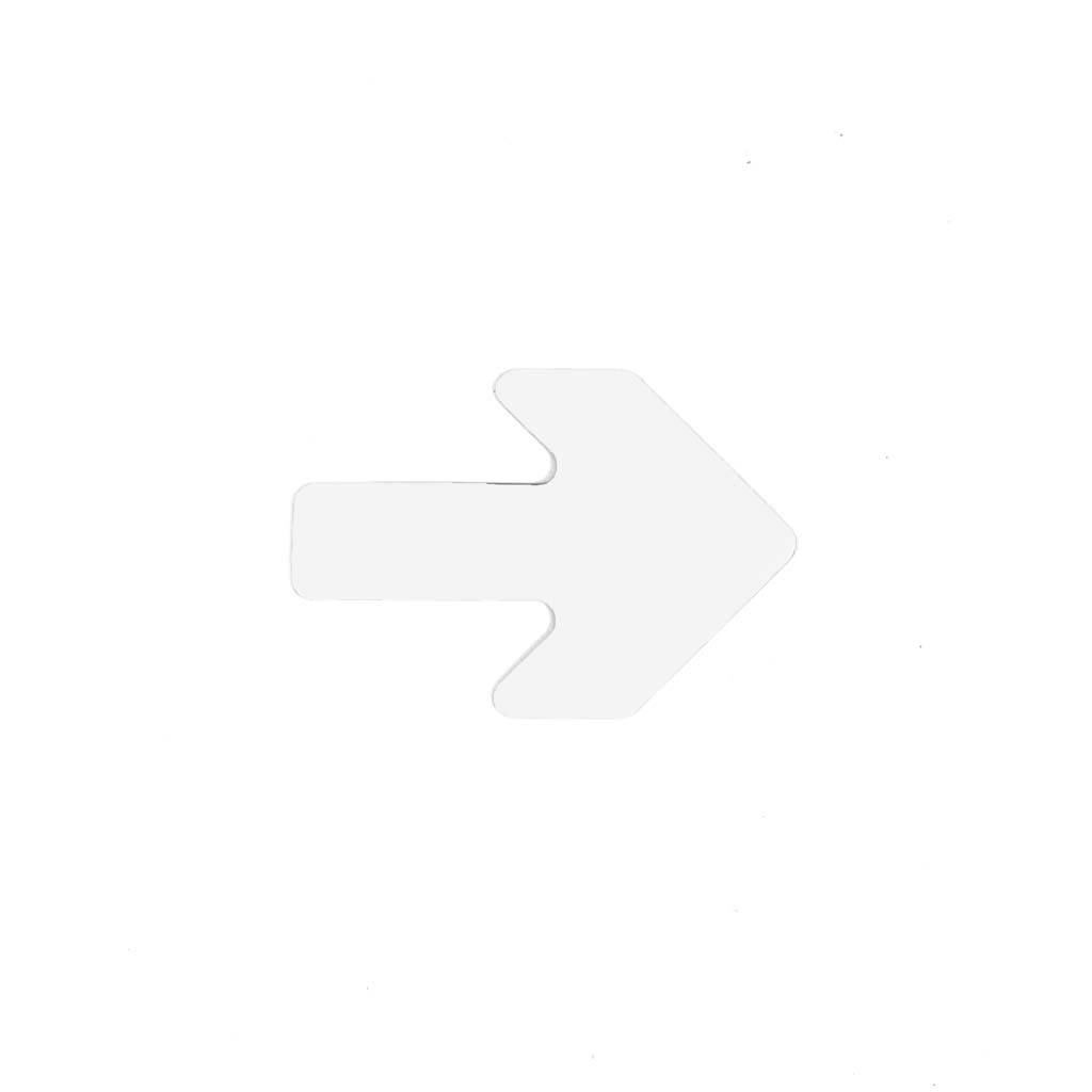 Pijl Wit 90 x 130 mm - vloersticker met vlakke toplaag-0