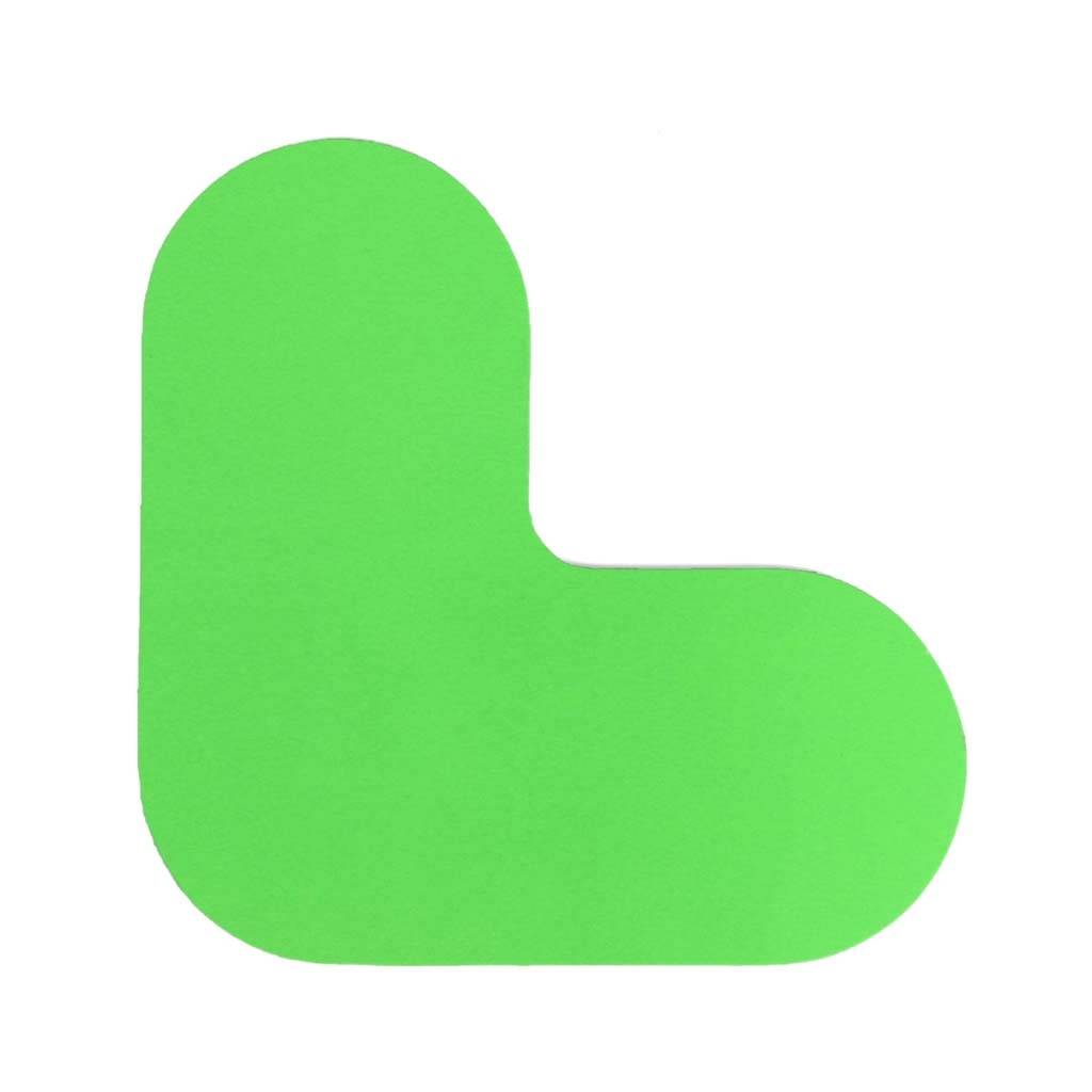 Hoekstuk (L-vorm) Groen 190 x 190 mm - vloersticker met vlakke toplaag-0