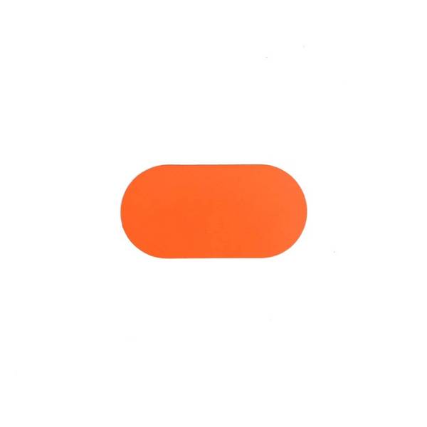 Ovaal Oranje 60 x 120 mm - vloersticker met vlakke toplaag