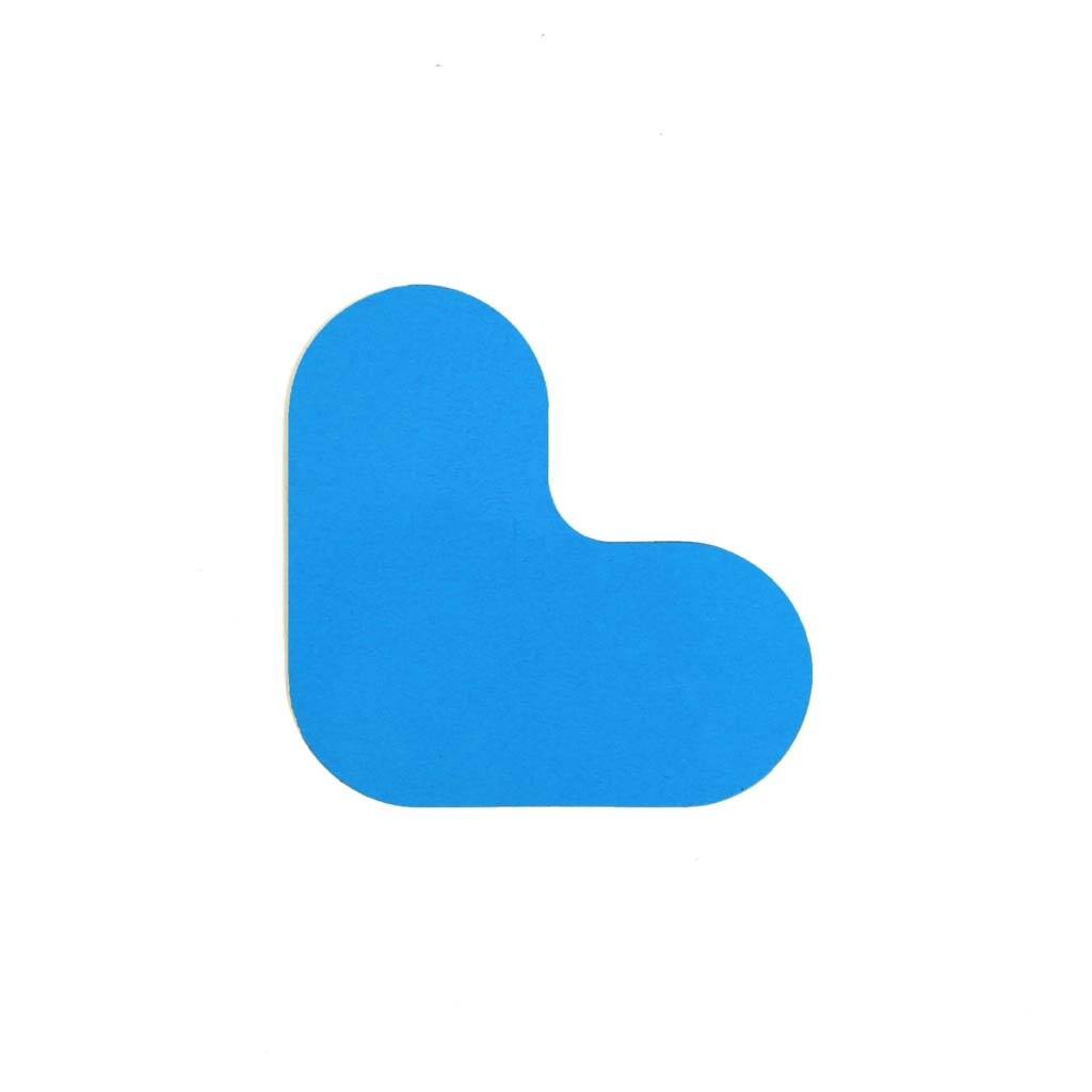 Hoekstuk - Blauw 120 x 120 mm Anti-slip-vloersticker-0