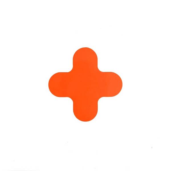 Kruis (X-stuk) Oranje 180 x 180 mm - vloersticker met vlakke toplaag