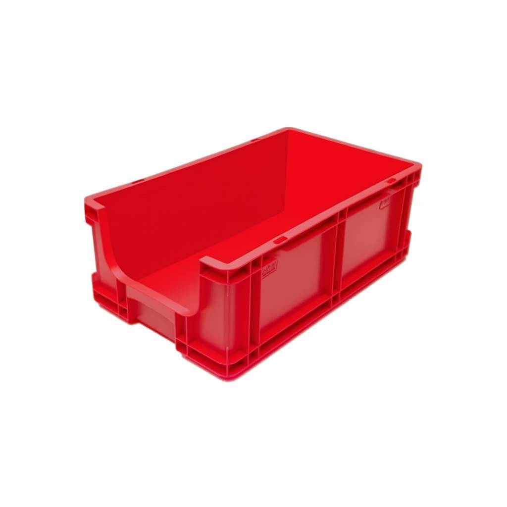 Kunststof stapelbak - - Rood - 260 mm x 505 mm x 165 mm- - Polymethylmethacrylaat (PMMA) - --0