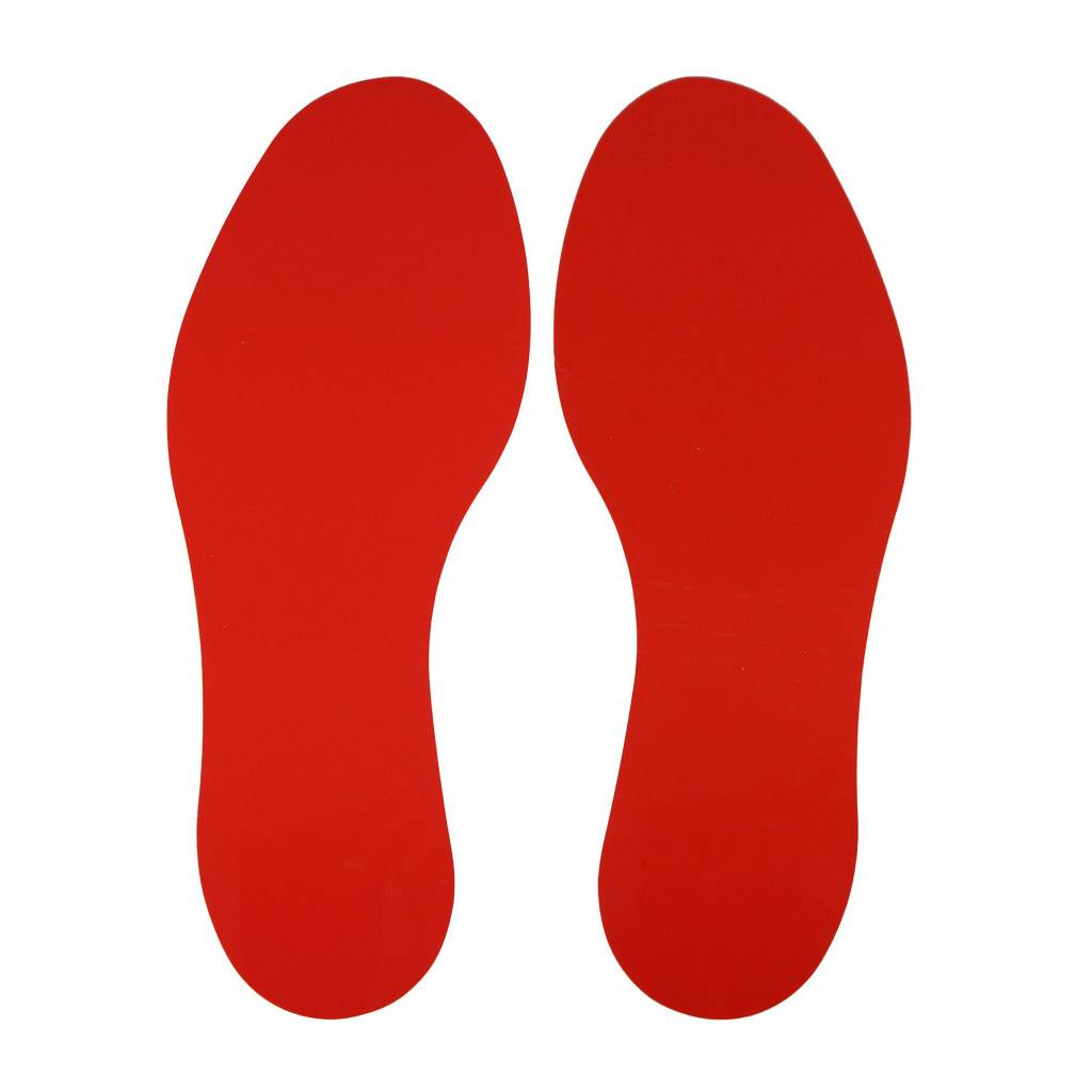 Voetstap Set Links+Rechts - Rood 100 x 300 mm Vlak-0