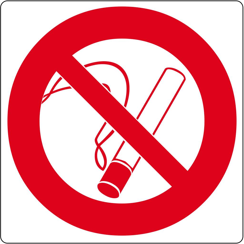 Vloerpictogram “verboden te roken” Wit & Rood Anti-slip-vloersticker-0