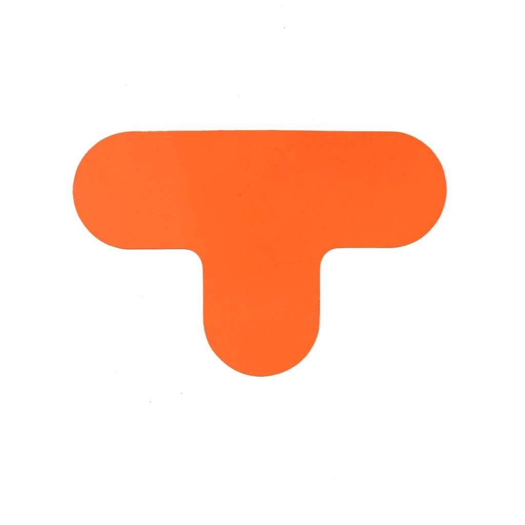 T-stuk Oranje 290 x 190 mm - vloersticker met vlakke toplaag-0