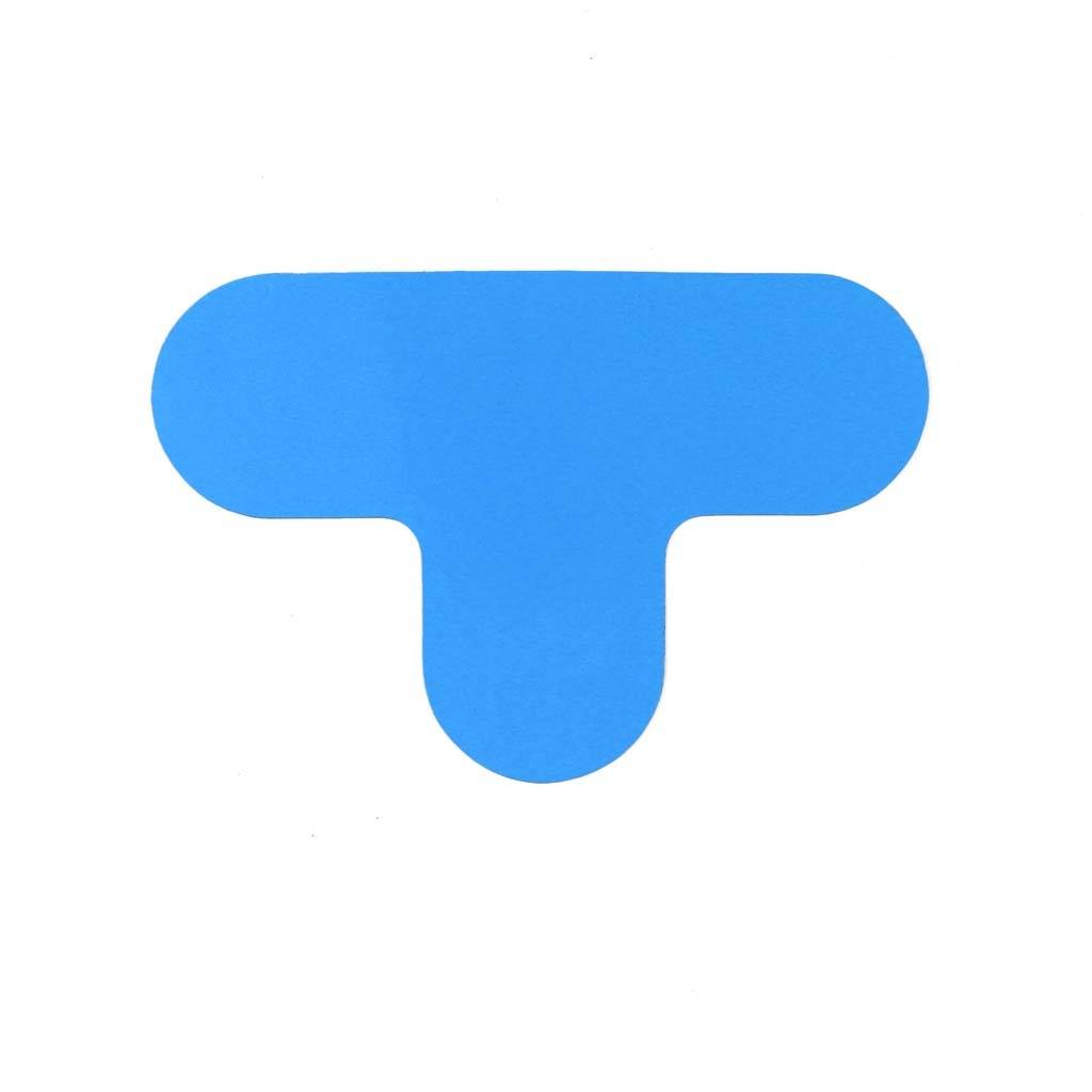 T-stuk Blauw 290 x 190 mm - vloersticker met vlakke toplaag-0