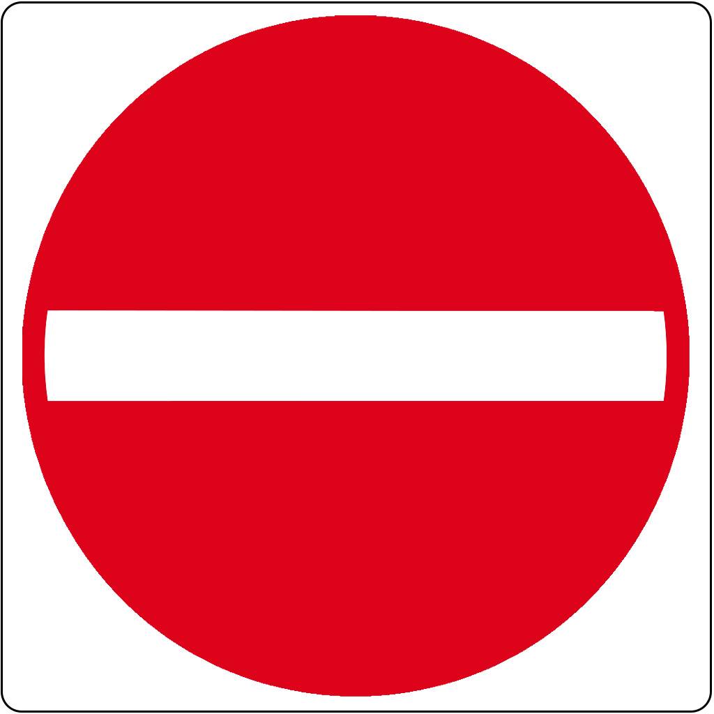 Vloerpictogram "verboden toegang" Wit & Rood Anti-slip-vloersticker-0