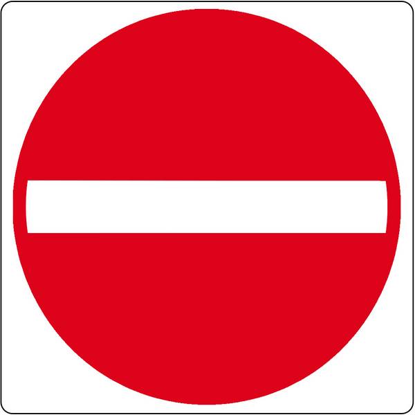 Vloerpictogram "verboden toegang" Wit & Rood Anti-slip-vloersticker