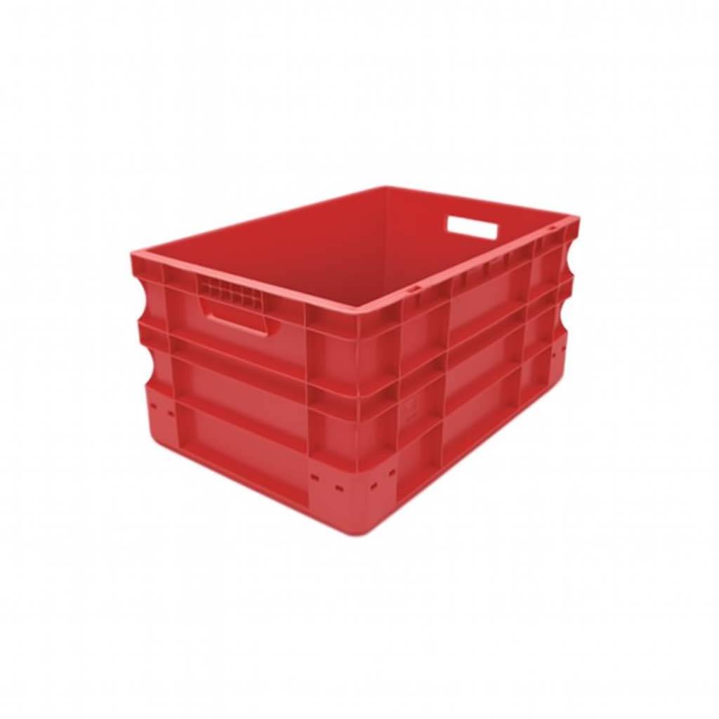 Kunststof stapelbak - - Rood - 400 mm x 600 mm x 290 mm- - Polymethylmethacrylaat (PMMA) - --0