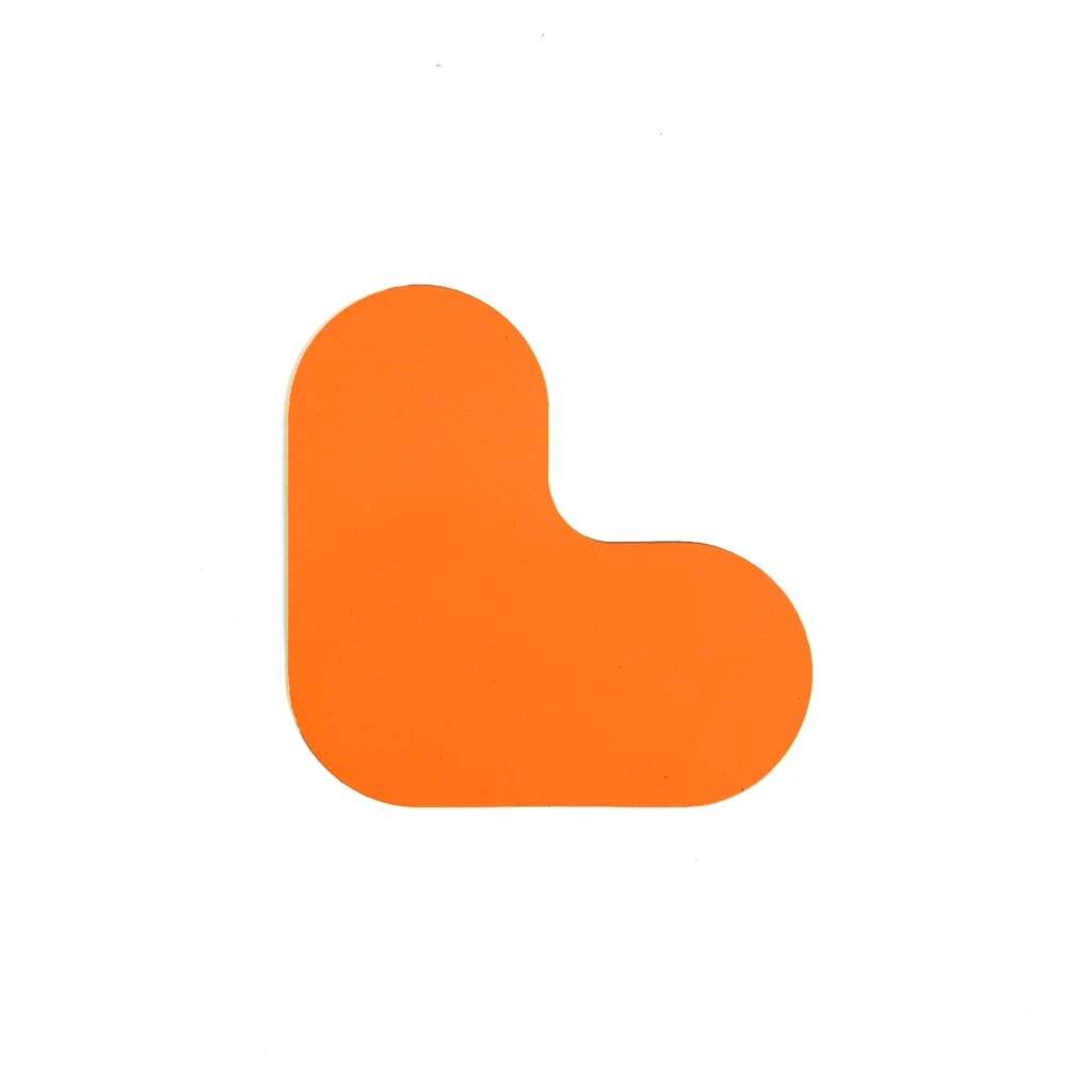 Hoekstuk (L-vorm) Oranje 120 x 120 mm - vloersticker met vlakke toplaag-0