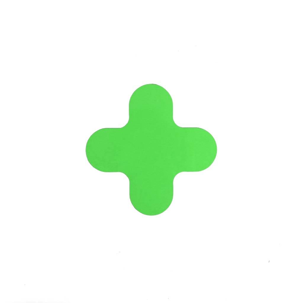Kruis (X-stuk) Groen 180 x 180 mm - vloersticker met vlakke toplaag-0