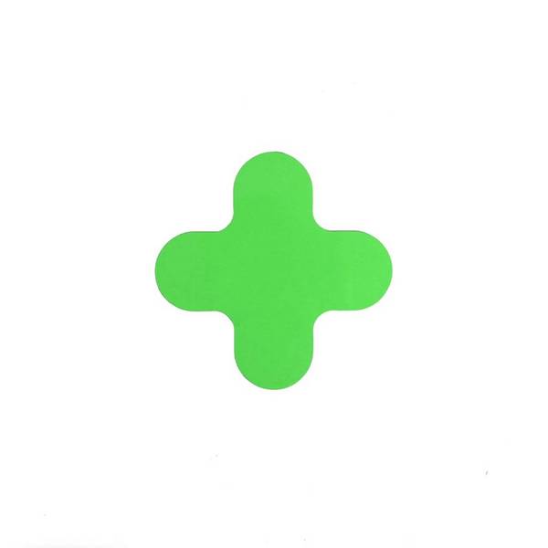 Kruis (X-stuk) Groen 180 x 180 mm - vloersticker met vlakke toplaag