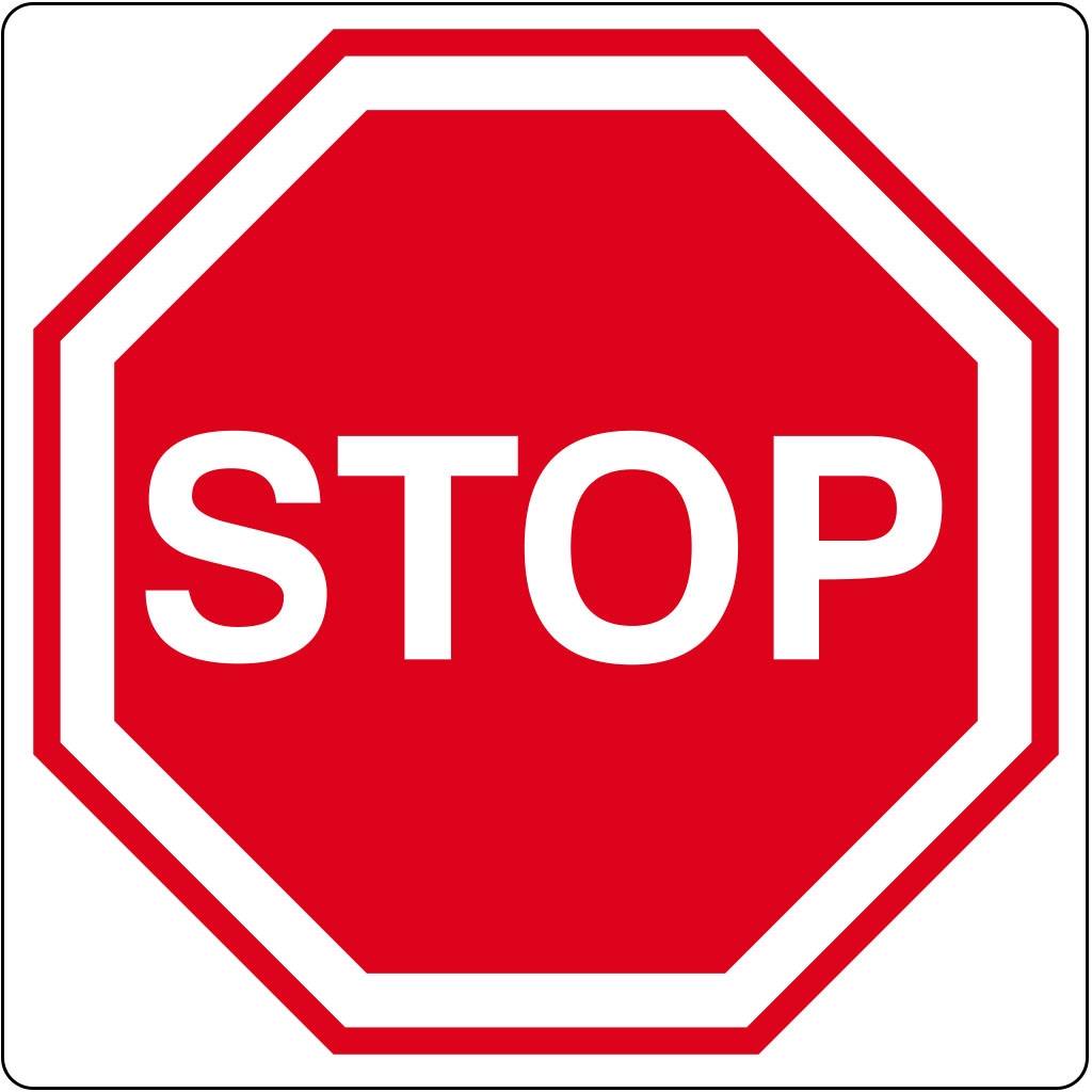 Vloerpictogram “stop”-teken - Wit & Rood - 20 cm x 200 mm x 0,99 mm- Vlak - Polyvinylchloride (PVC) - 0,99 mm - Voor-0