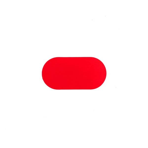 Ovaal Rood 60 x 120 mm - vloersticker met vlakke toplaag