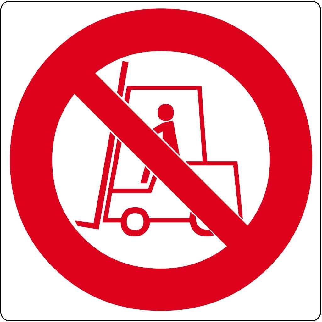 Vloerpictogram “verboden voor heftrucks” Wit & Rood Anti-slip-vloersticker-0