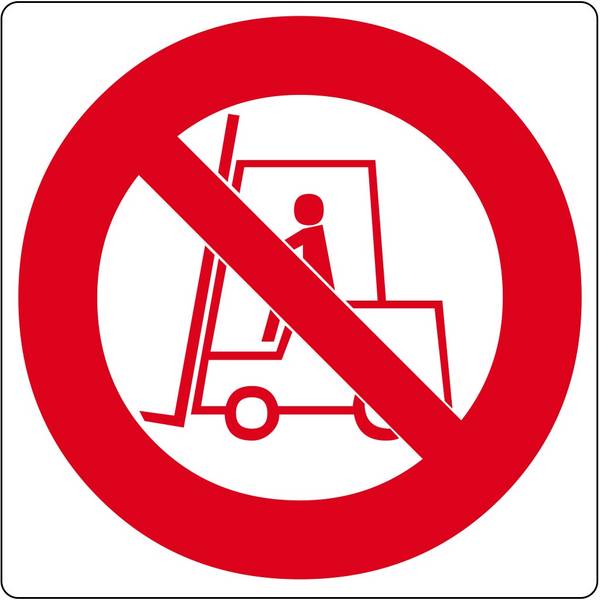 Vloerpictogram “verboden voor heftrucks” Wit & Rood Anti-slip-vloersticker