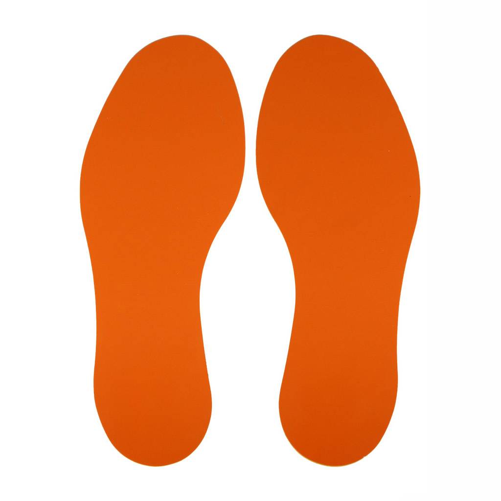 Voetstap Set Links+Rechts - Oranje 100 x 300 mm Vlak-0