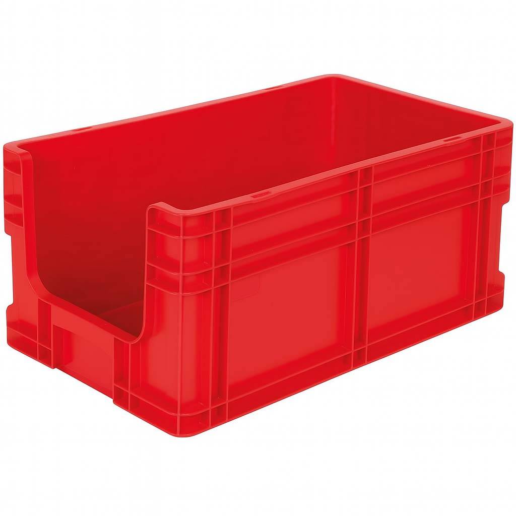 Kunststof stapelbak - - Rood - 295 mm x 505 mm x 180 mm- - Polymethylmethacrylaat (PMMA) - --0