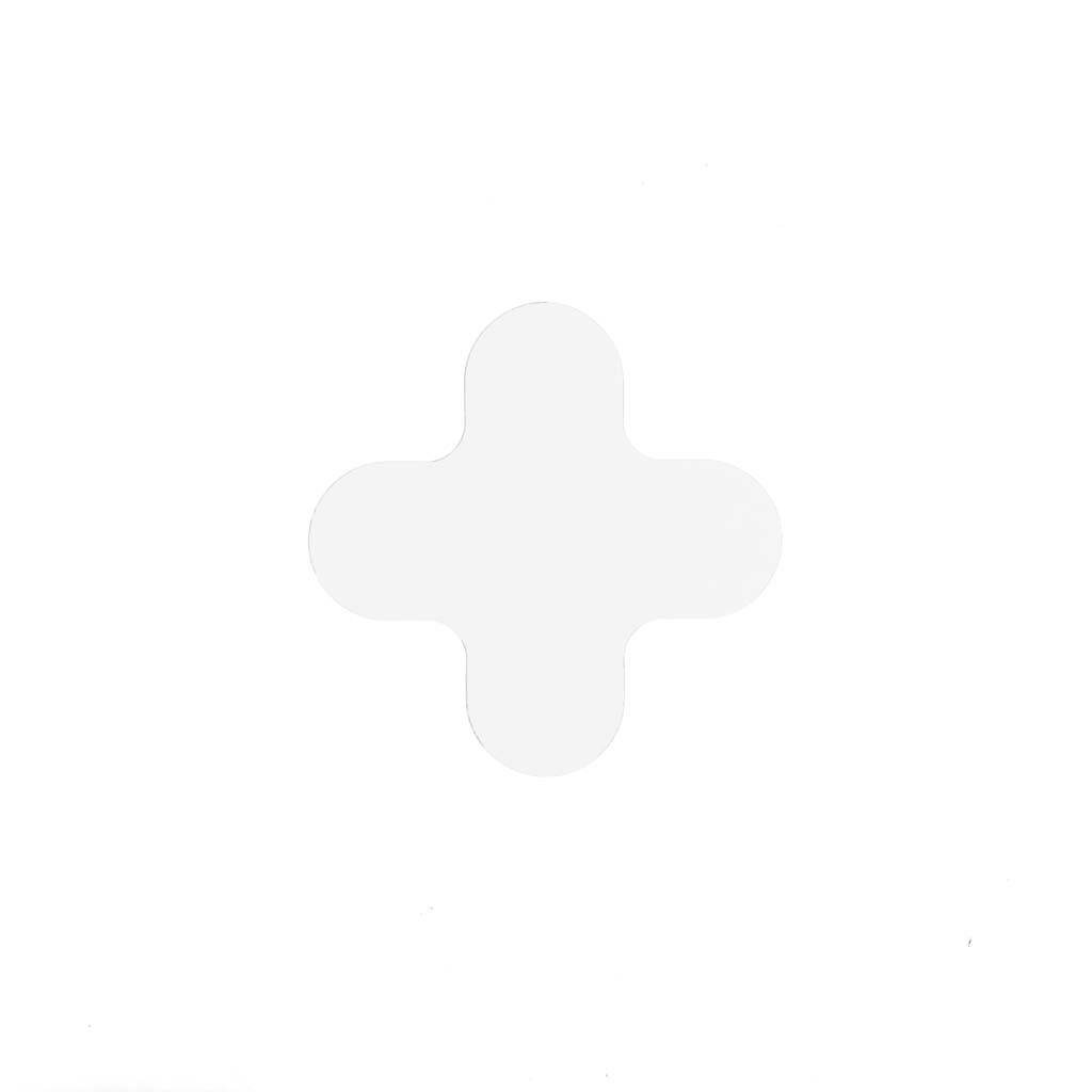 Kruis (X-stuk) Wit 180 x 180 mm - vloersticker met vlakke toplaag-0