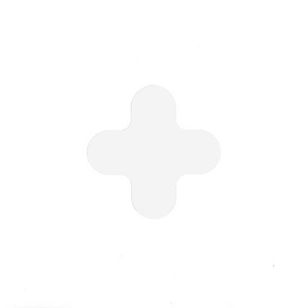 Kruis (X-stuk) Wit 180 x 180 mm - vloersticker met vlakke toplaag