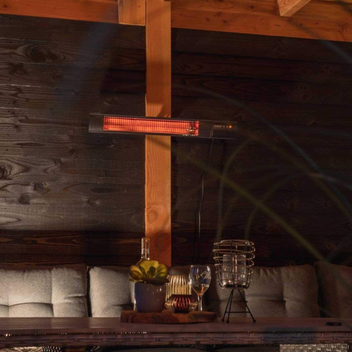 Sunred - Terrasverwarmer - Dark lijn - Zwart - Wand model - Carbon rosé goud technologie - 1500 W –-4