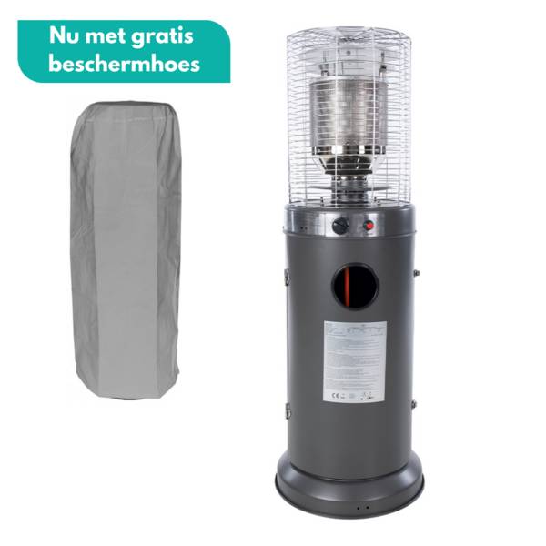 Sunred - COMBIDEAL - Heater & Hoes - Propus - Gas lijn - Grijs - Staand model - Terrasverwarmer -
