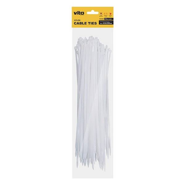 VITO - Kabelbinders - 4.8x350mm - 50 stuks - Wit - 50 stuks - Kabelbinder