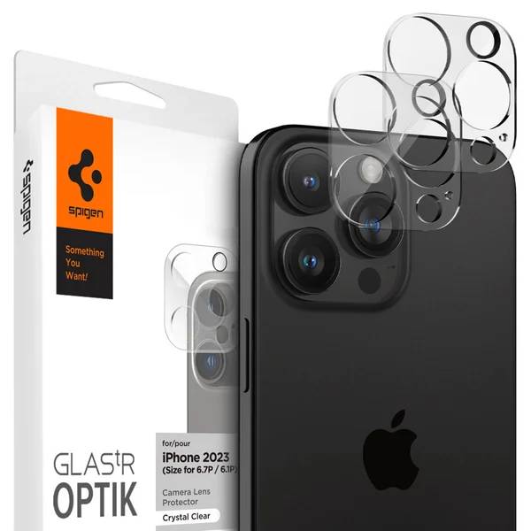 Spigen Optik Lens Protector - Full Camera bescherming (2-pack) Apple iPhone 16 Pro / 16 Pro Max / 15 Pro / 15 Pro Max /