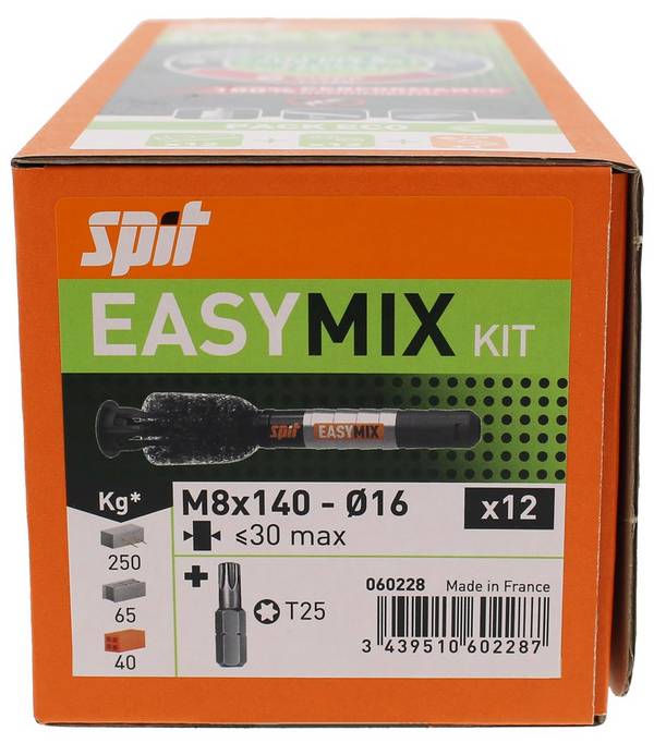 SPIT CHEMISCH MECHANISCH ANKER M8X40    EASY-MIX - 12 ST