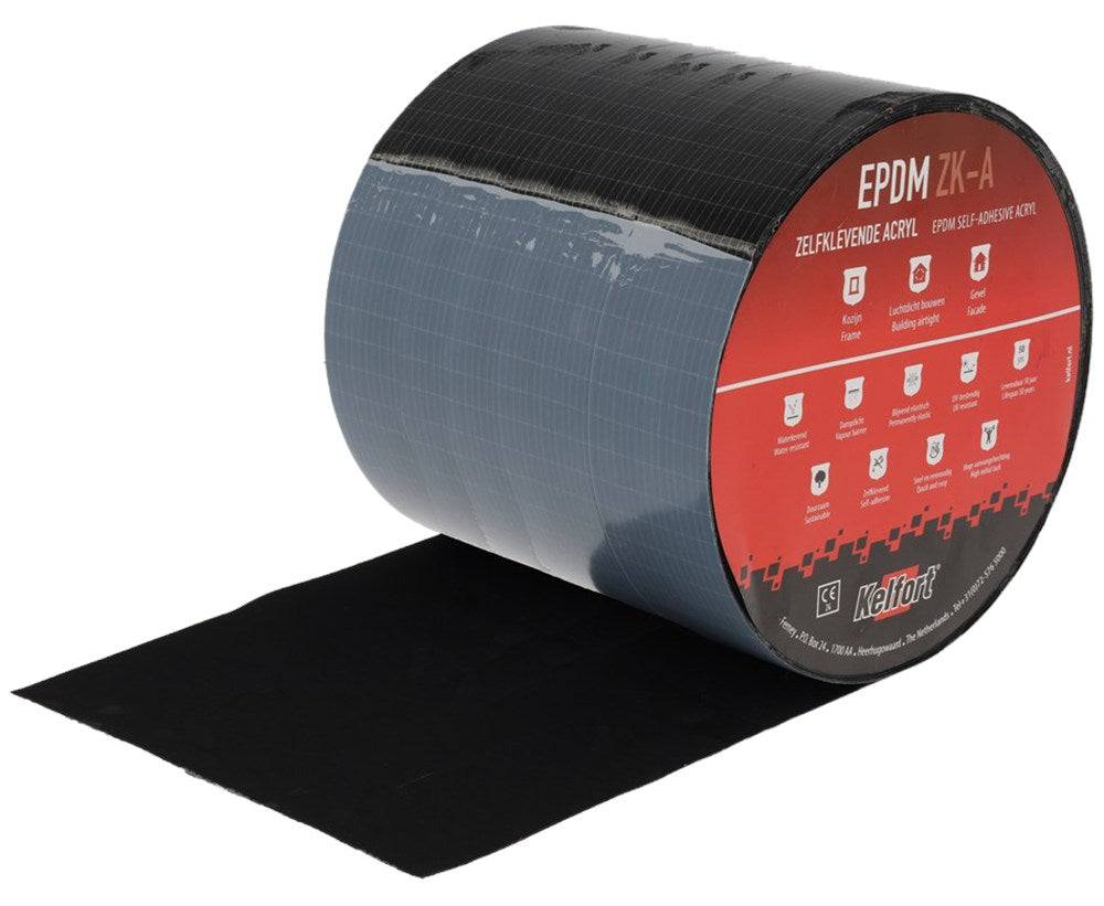 KELFORT EPDM FOLIE ZWART 250MM 20M ZELFKLEVENDE ACRYL-2