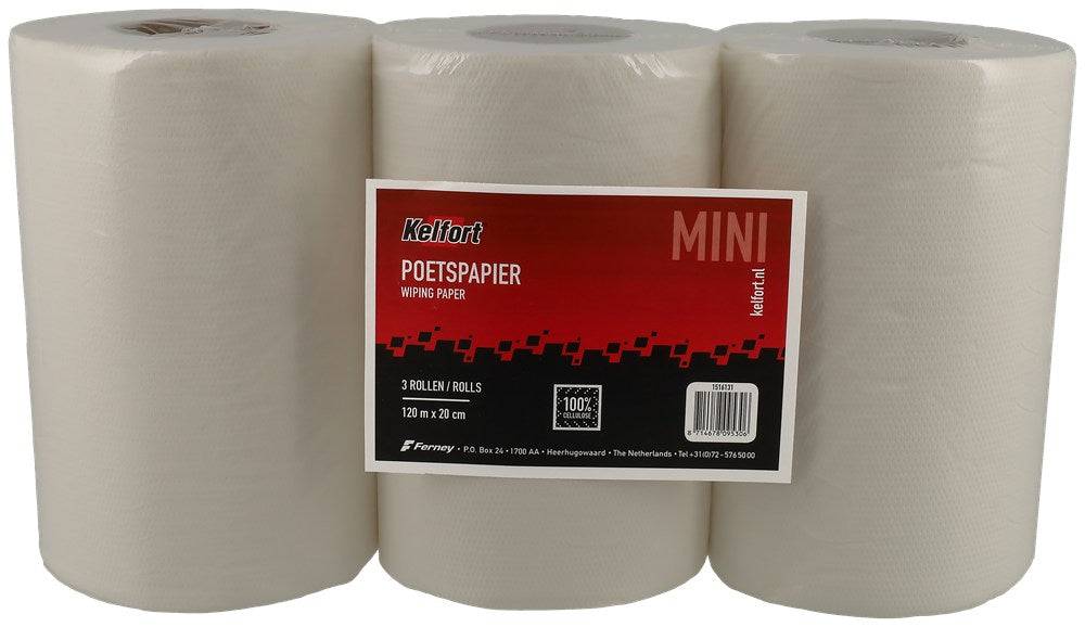 Kelfort Poetspapier 1-Laags 120m x 21cm Mini Wit - 1516131-2
