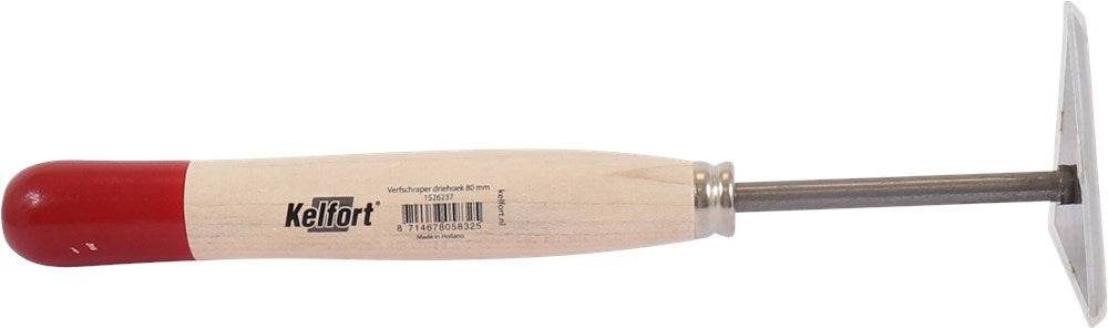 Kelfort Verfschraper Driehoek 80mm Gehard Staal Blad Met Houten Heft - 1526237-2