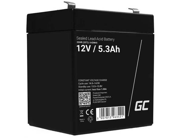 GCE Green Cell AGM45  UPS-accu Sealed Lead Acid (VRLA) 12 V 5,3 Ah