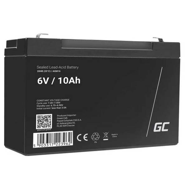 GCE Green Cell AGM16 UPS-accu Sealed Lead Acid (VRLA) 6 V 10 Ah