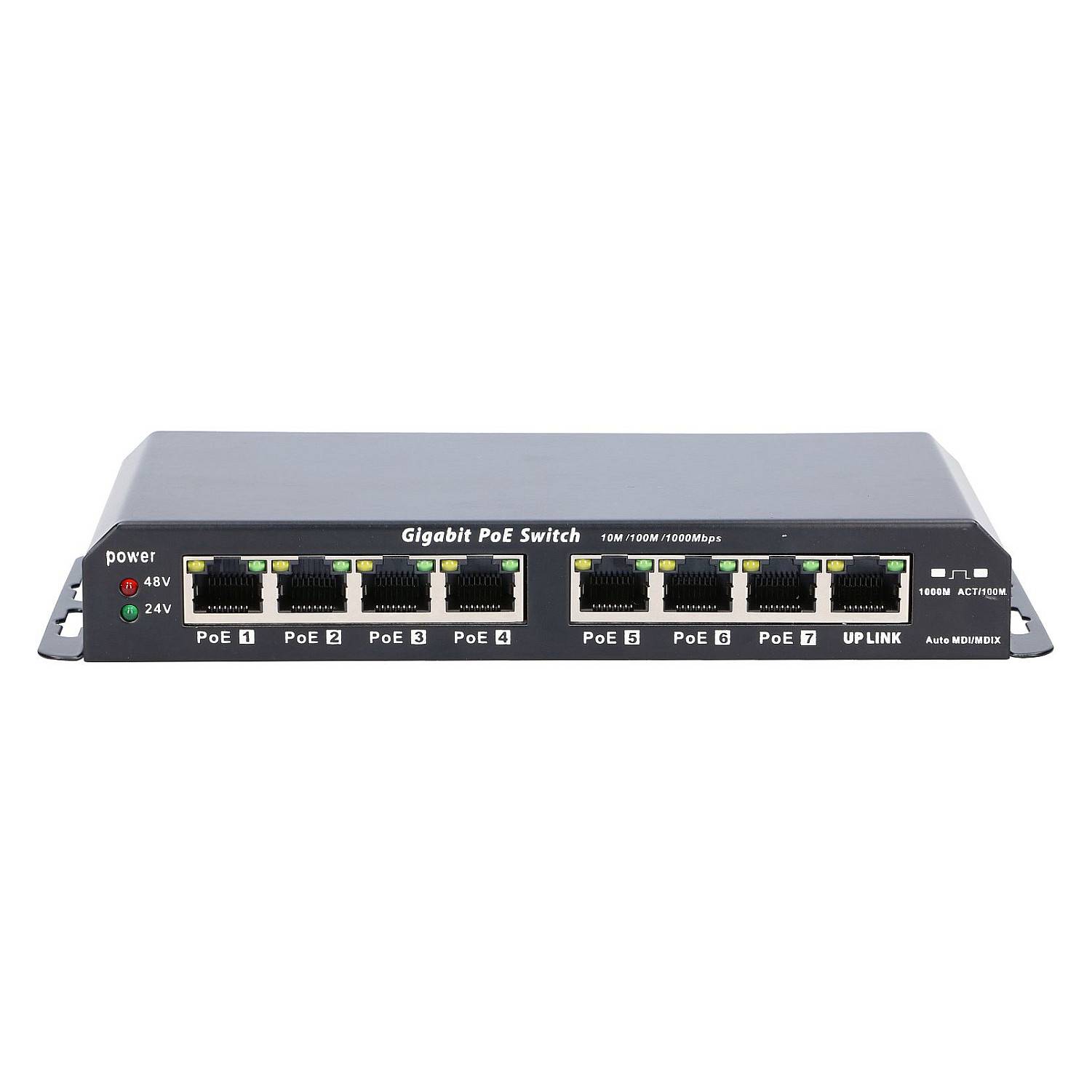 Extralink KRATOS | PoE Switch | 7x Gigabit PoE 1x Uplink RJ45 24V 2.5A Power Supply 60W Power-0