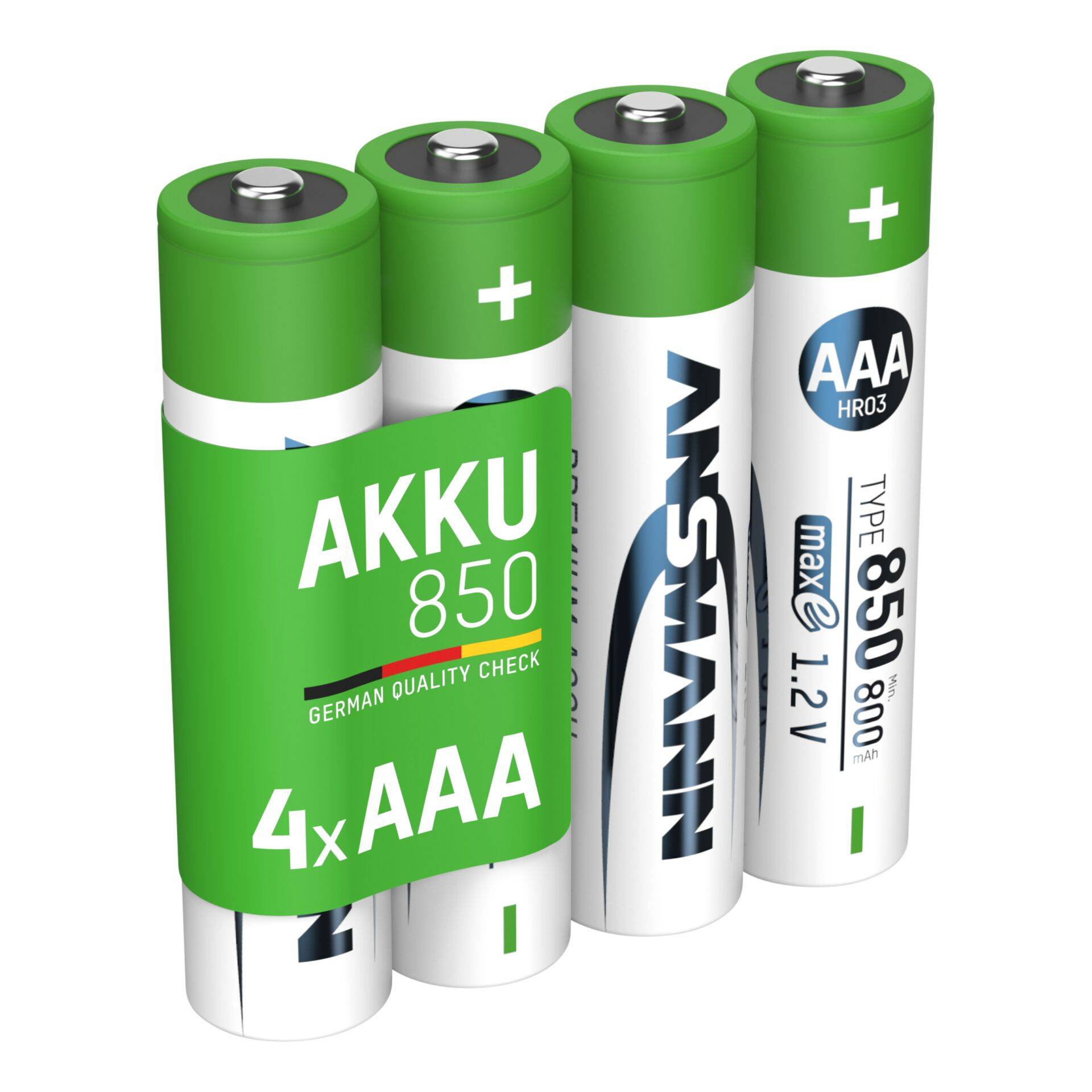 1x4 Ansmann NiMH Accu Micro AAA Typ 850 800 mAh maxE-0