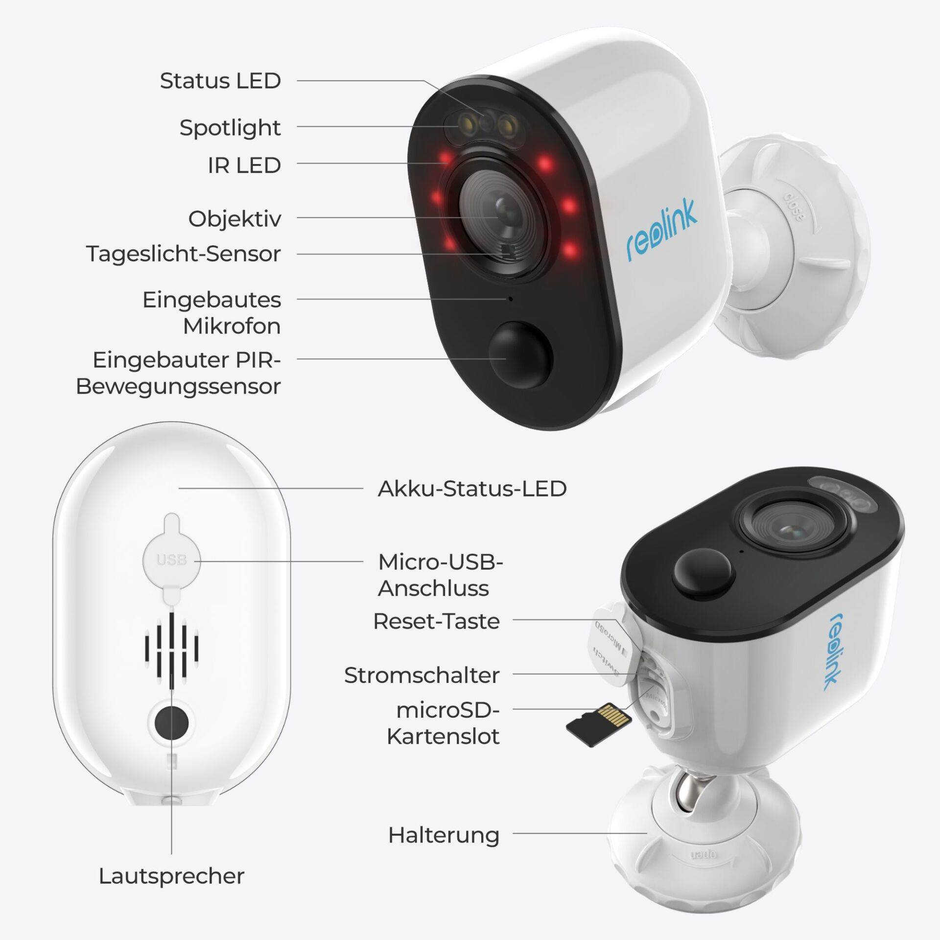 Reolink Hub 1 + 2x Argus Serie B310 Außenkamera met Akku-1