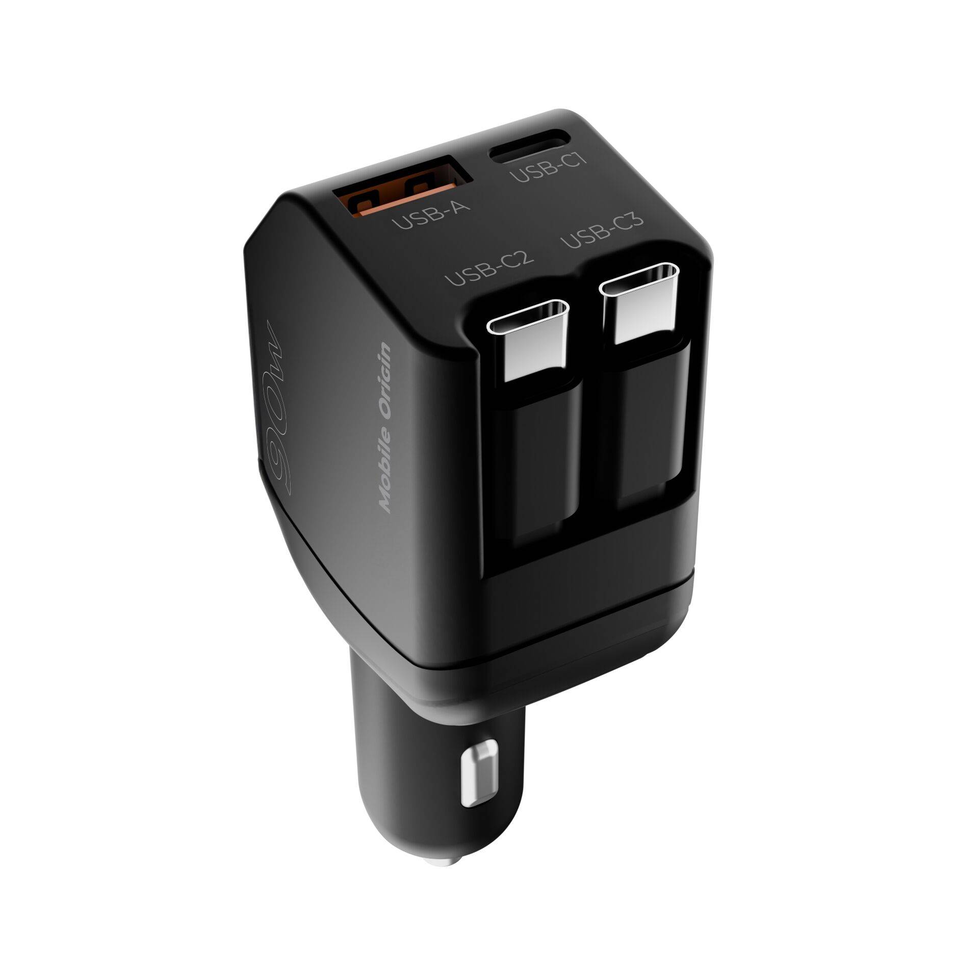Mobile Origin 90W autolader CA22 USB-C+USB-A 2x kabel 60cm-4