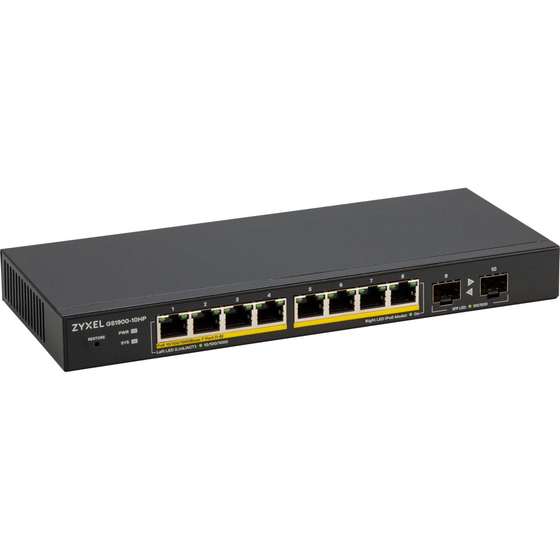 Zyxel GS1900-10HP 8-poorts Smart Switch PoE+ (77W)-0