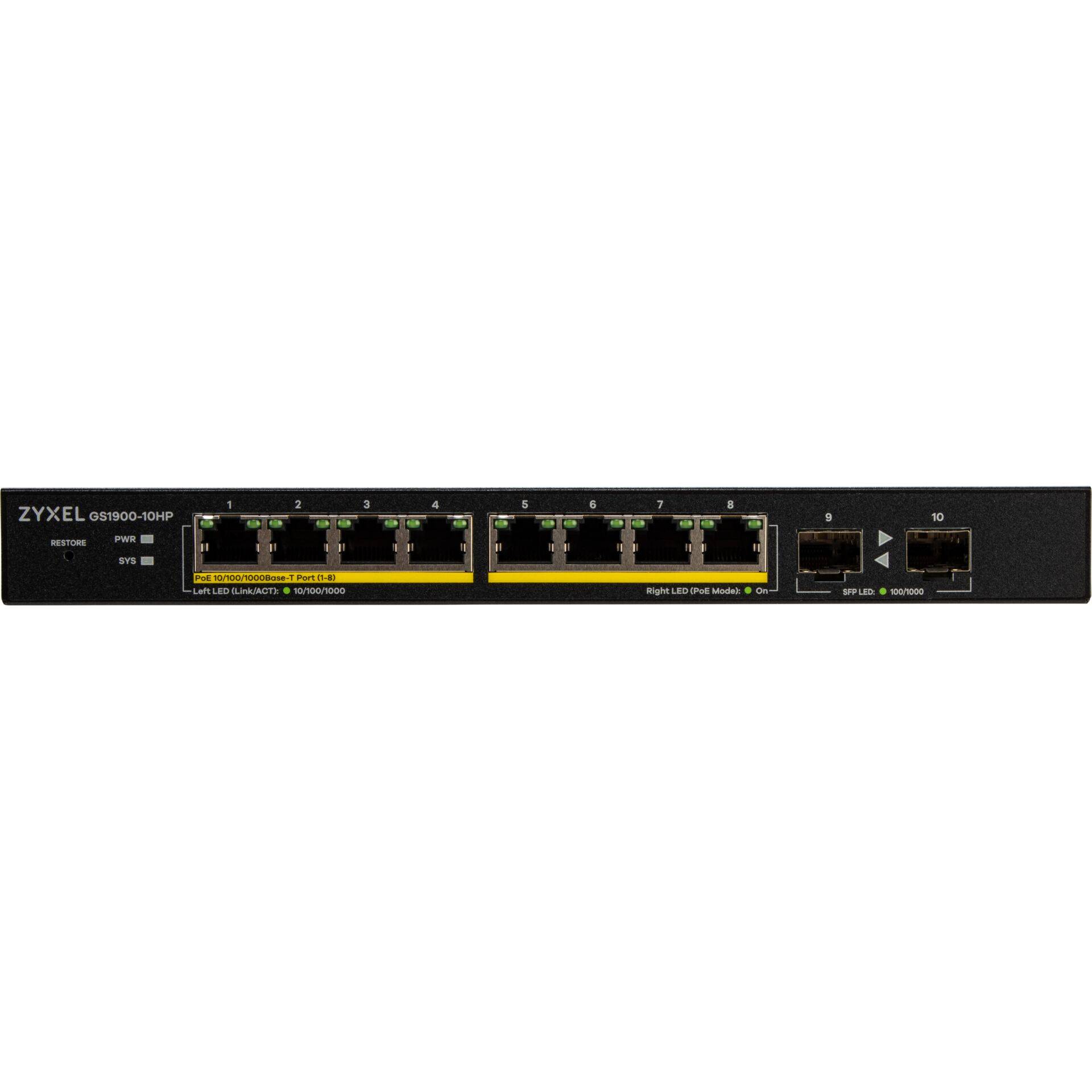 Zyxel GS1900-10HP 8-poorts Smart Switch PoE+ (77W)-1