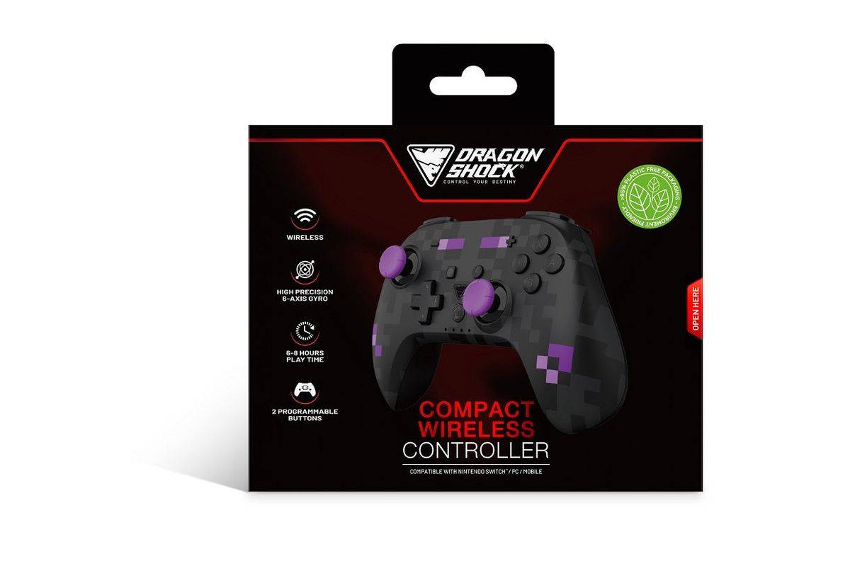 Dragonshock PopTop Black, Purple Bluetooth-gamepad analoog/digitaal voor Nintendo Switch en pc-4