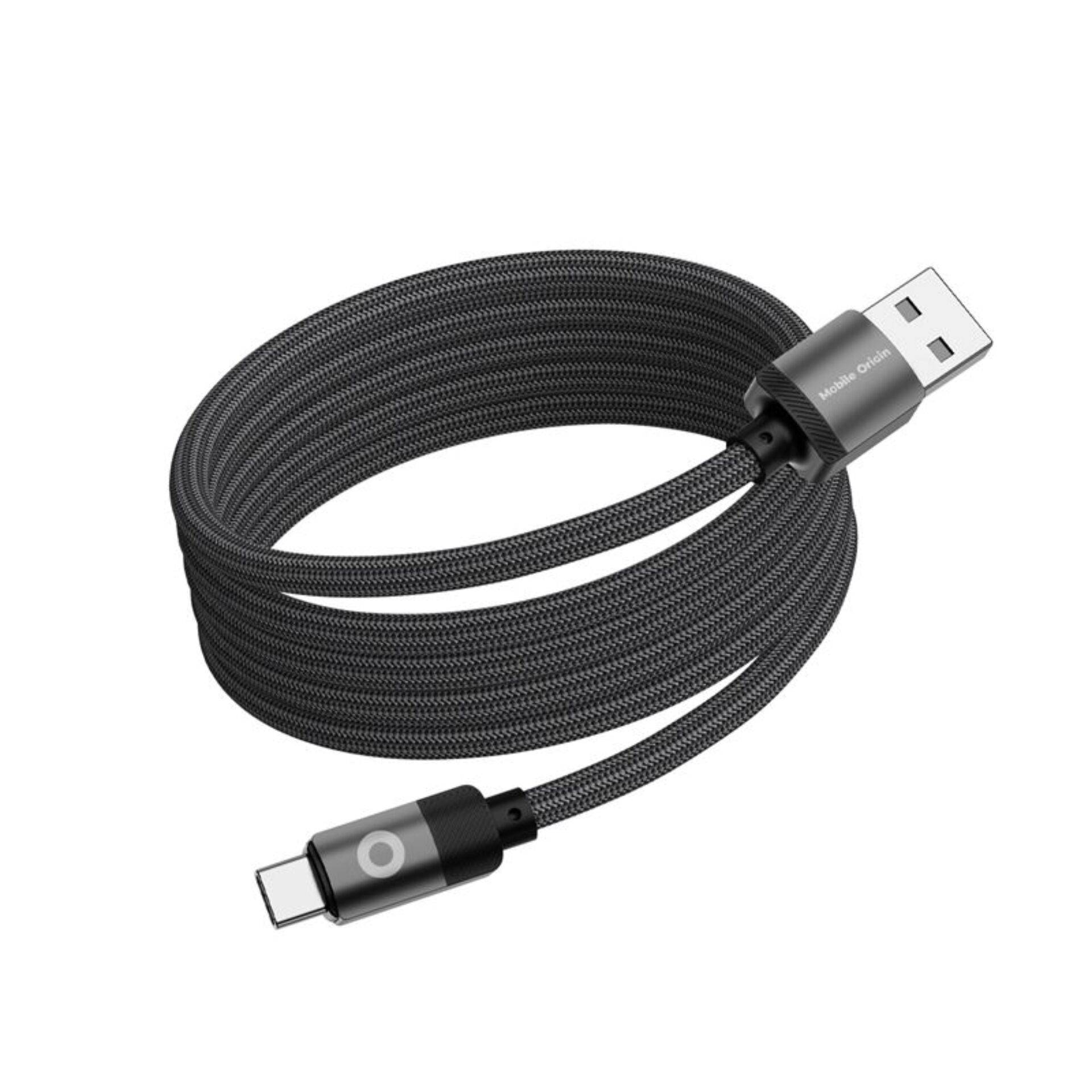 Mobiele Origin magnetische kabel USB-A naar USB-C, zwart, 1 meter-1