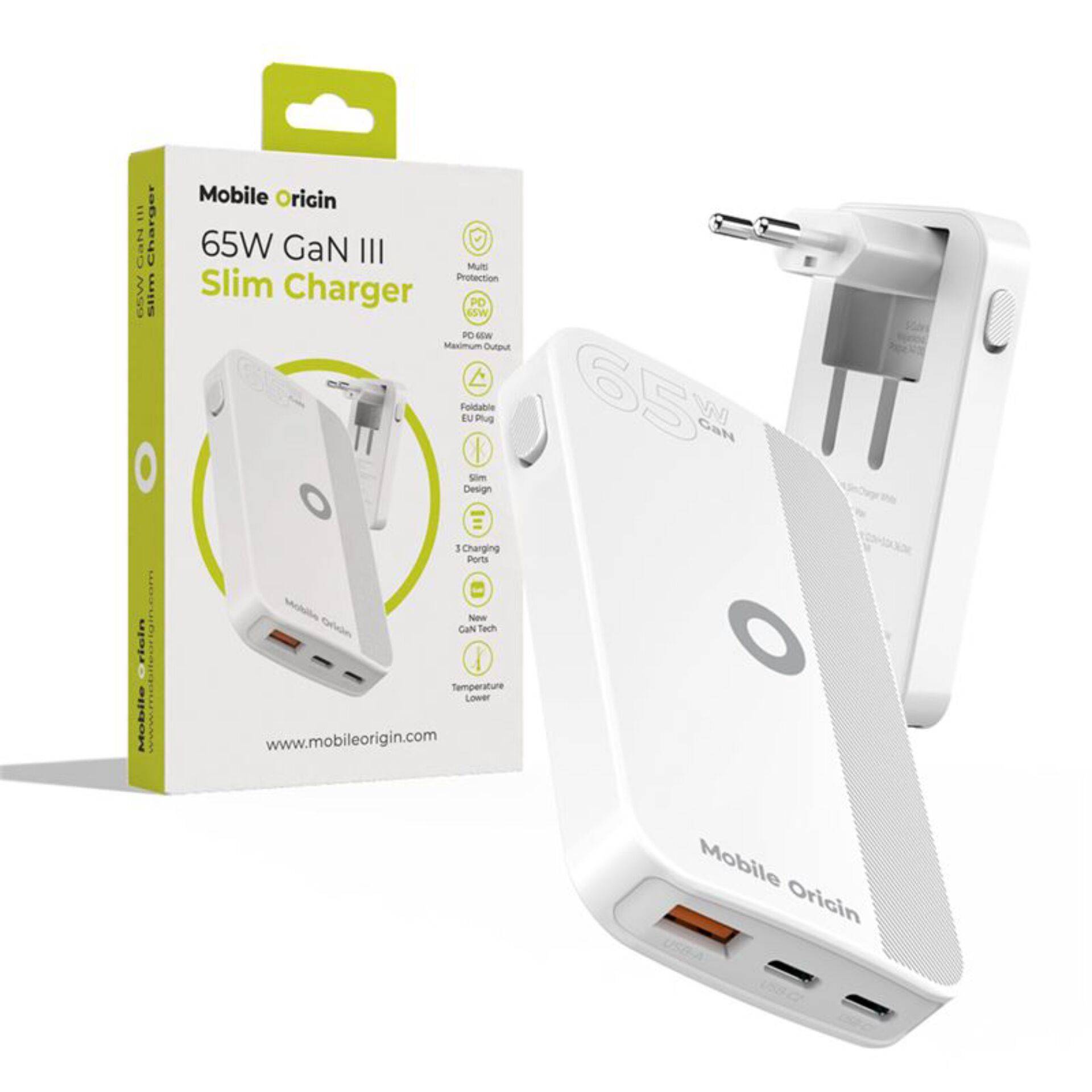 Mobile Origin 65W GaN Slim dual USB-C single USB-A, wit-0