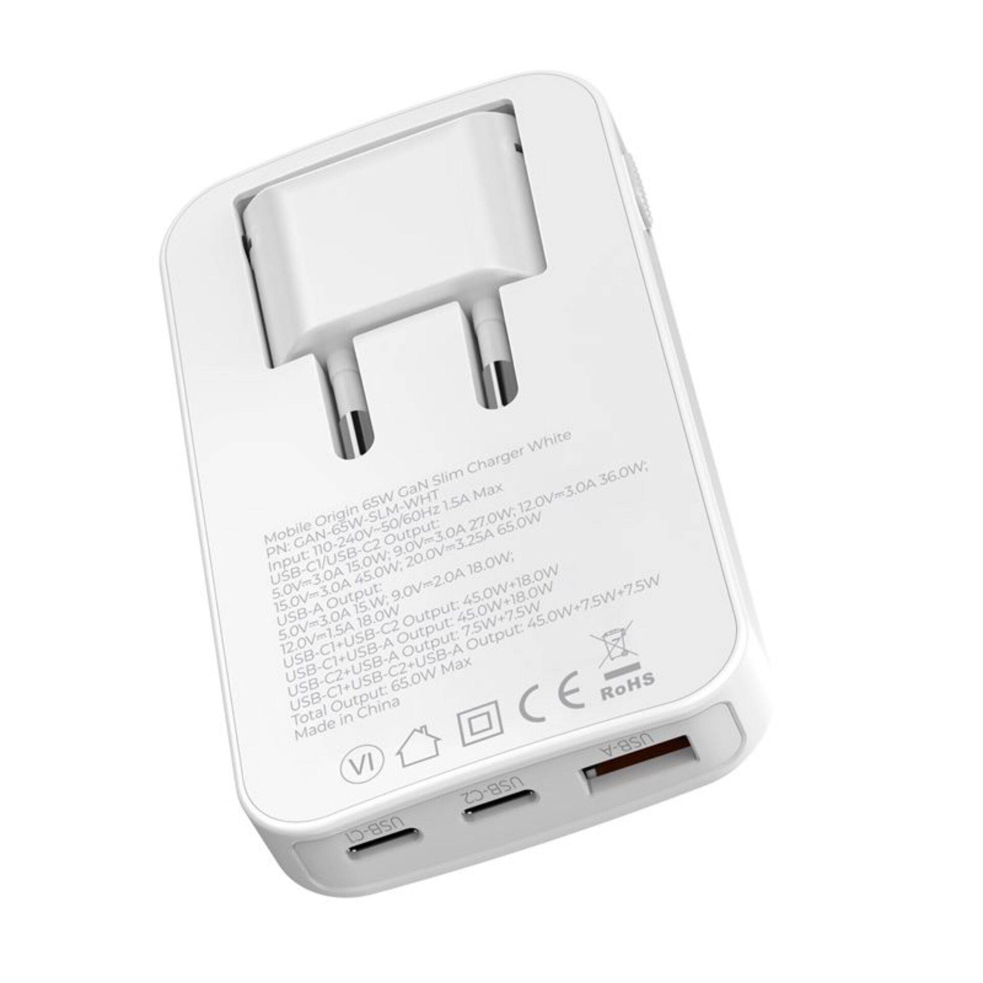 Mobile Origin 65W GaN Slim dual USB-C single USB-A, wit-3