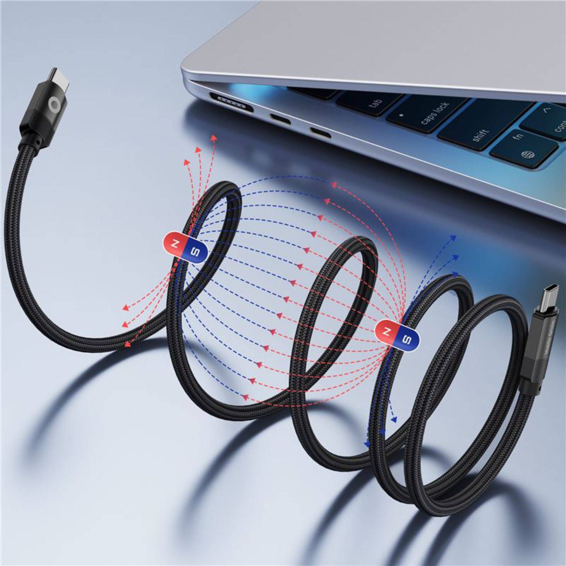 Mobiele Origin magnetische USB-C naar USB-C kabel, zwart, 1 meter-4
