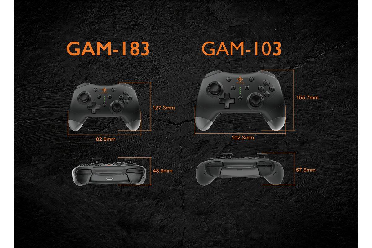 Deltaco Gaming GAM-183 gamecontroller zwart Bluetooth/USB joystick + push lever Nintendo Switch-1